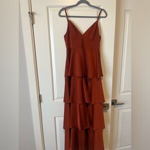 Lulu's Rust Maxi Tiered Dress